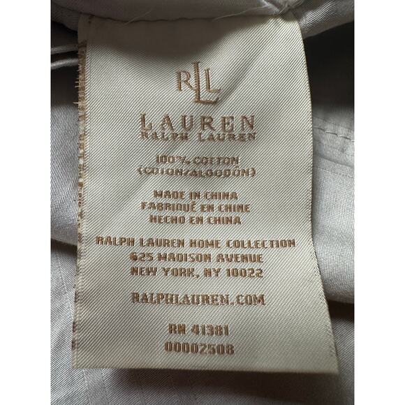 2 Ralph Lauren Pillow Sham Ruffles Textured Jacquard Floral paisley gray set - Picture 6 of 16